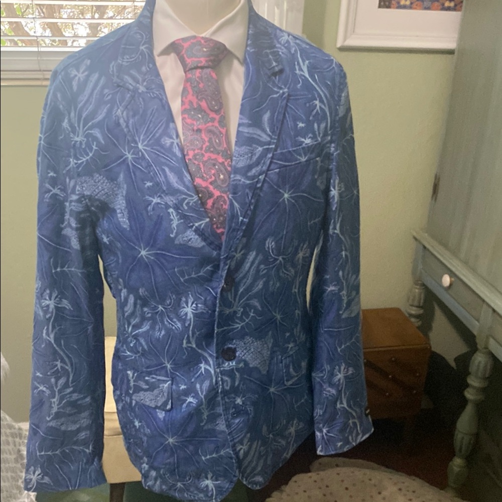 Scotch & Soda Blue Sport Coat with Unique Pattern